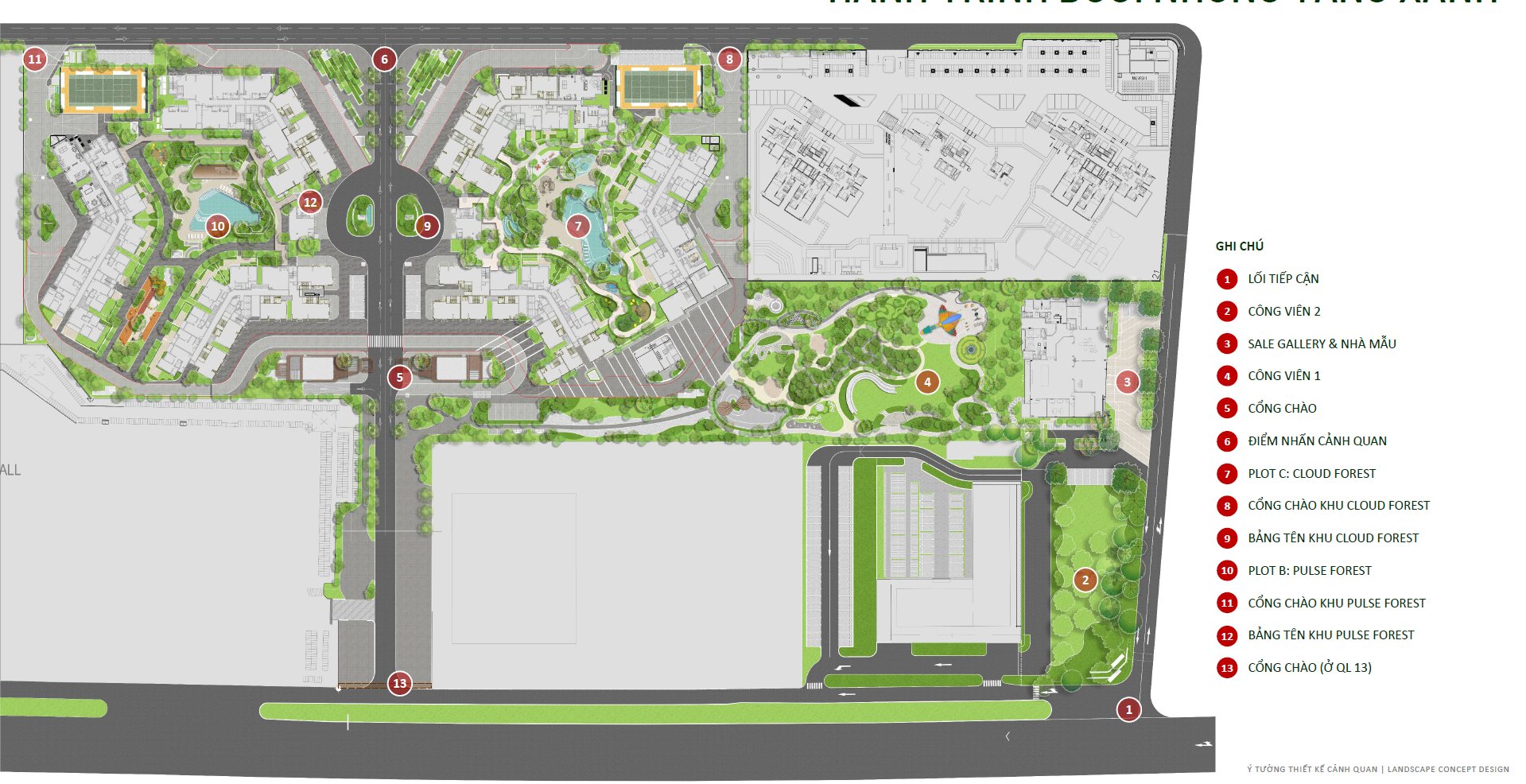 Mặt bằng ý tưởng cảnh quan Norton Park