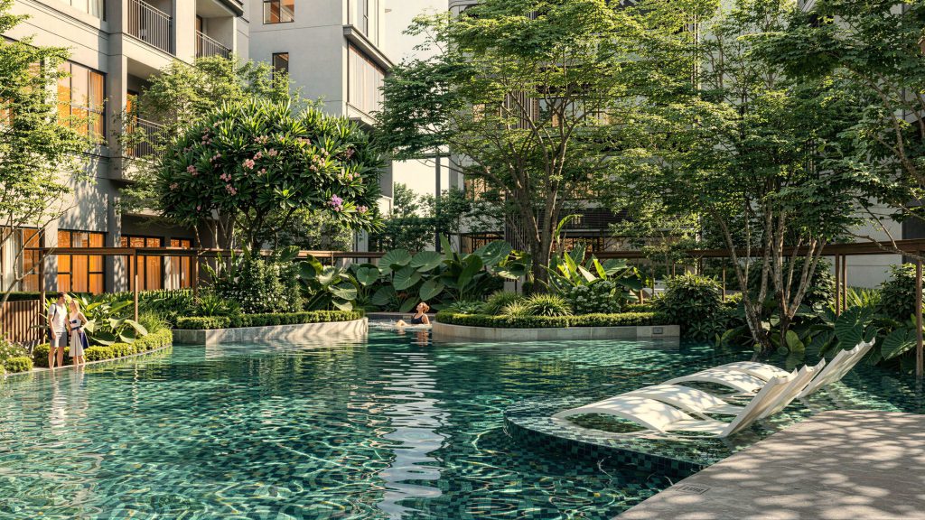 Hồ bơi giữa mảng xanh